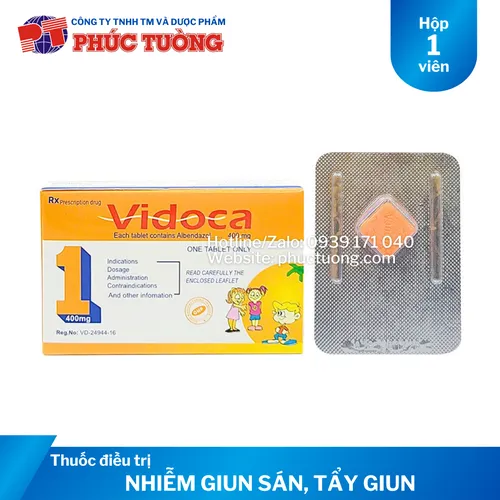Vidoca điều trị nhiễm giun sán, tẩy giun