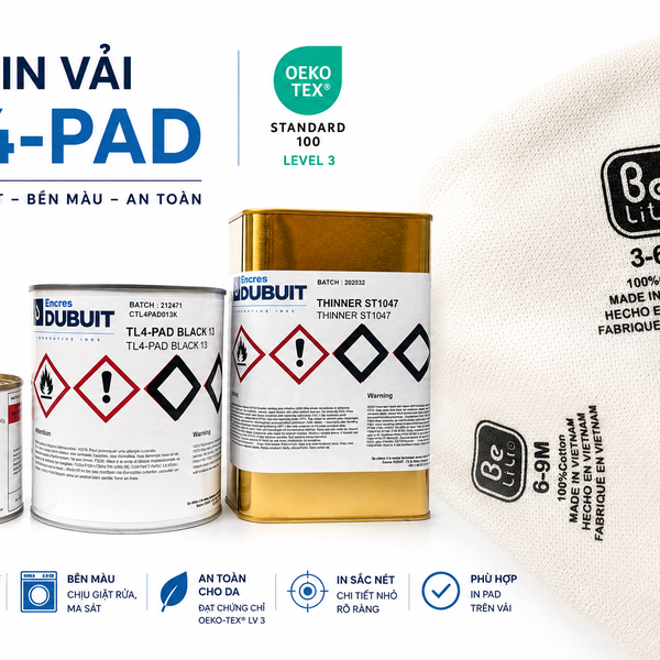 Mực in PAD - Screen ZDHC level 3 -Oeko-tex Eco Passport level 3