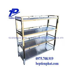 Kệ inox phẳng  4 tầng công nghiệp