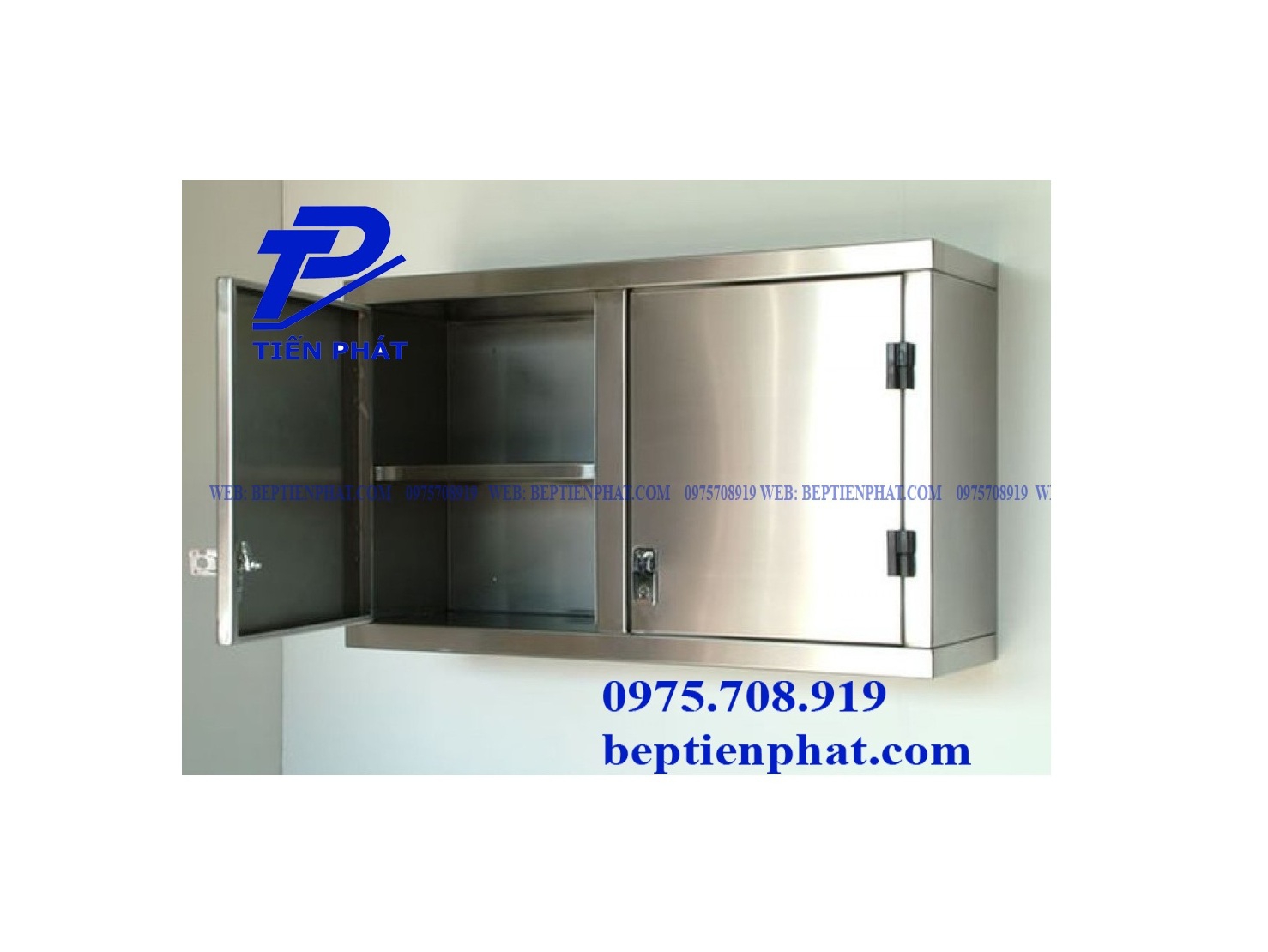 Tủ inox treo tường cửa mở