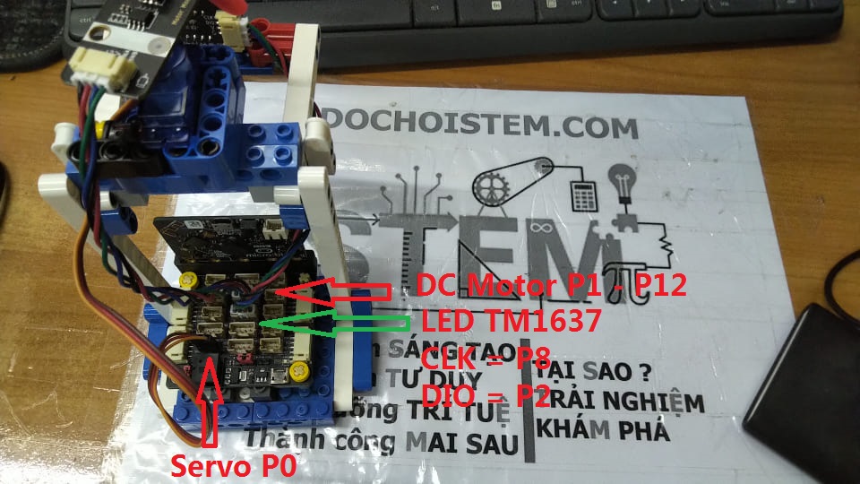 Quạt cảm ứng nhiệt độ - Kết nối với mạch mở rộng Microbit PH2.0 Quạt cảm ứng nhiệt độ - Kết nối với mạch mở rộng Microbit PH2.0