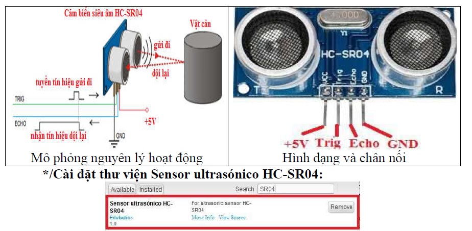 cảm biến siêu âm hc-sr04 cam bien sieu am