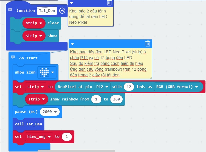 Khai báo đèn Neo Pixel trong mô hình Đèn loa nhạc Khai báo đèn Neo Pixel trong mô hình Đèn loa nhạc