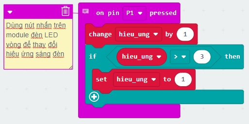 Nút nhấn thay đổi hiệu ứng trong mô hình Đèn loa nhạc Nút nhấn thay đổi hiệu ứng trong mô hình Đèn loa nhạc