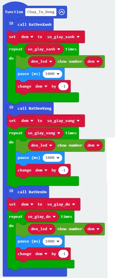 Function chạy tự động đèn giao thông Microbit Function chạy tự động đèn giao thông Microbit