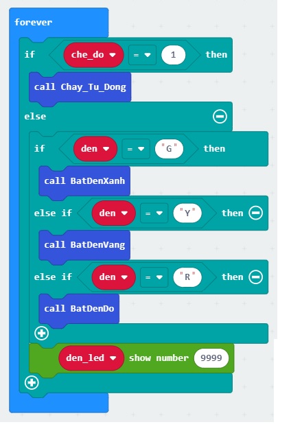 Lập trình Đèn giao thông Microbit 2 chế độ Lập trình Đèn giao thông Microbit 2 chế độ