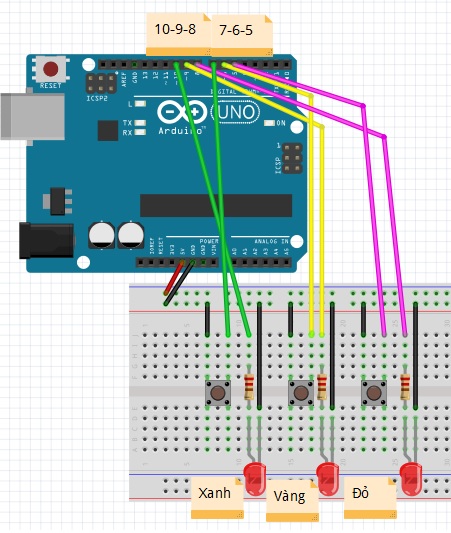 04 - Đèn giao thông nút nhấn - lập trình Arduino từ cơ bản đến nâng cao