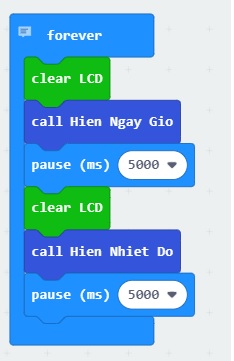 Chương trình của Đèn bàn đồng hồ - lập trình microbit Chương trình của Đèn bàn đồng hồ - lập trình microbit