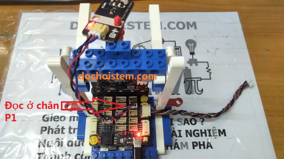 Kết nối module cảm biến thân nhiệt PIR với Mạch mở rộng Microbit PH2.0 Kết nối module cảm biến thân nhiệt PIR với Mạch mở rộng Microbit PH2.0