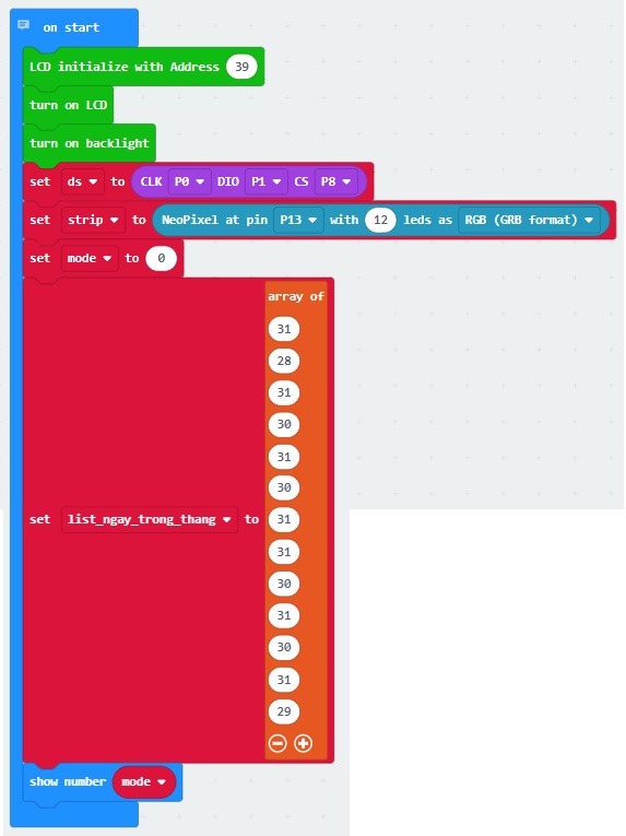 Đồng hồ RGB - Khai báo chương trình Đồng hồ RGB - Khai báo chương trình