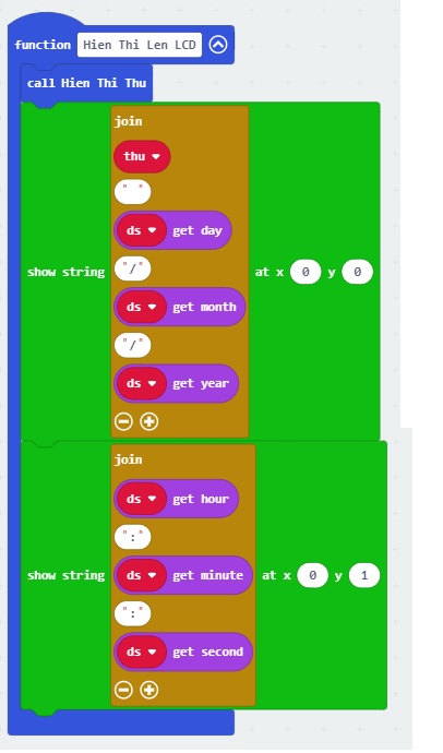 Đồng hồ RGB - chức năng hiển thị LCD Đồng hồ RGB - chức năng hiển thị LCD