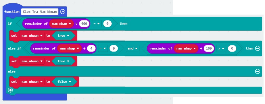 Đồng hồ RGB - chức năng kiểm tra năm Nhuận Đồng hồ RGB - chức năng kiểm tra năm Nhuận