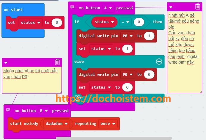 Lập trình loa chủ động ( active buzzer) trong Lập trình Microbit Lập trình loa chủ động ( active buzzer) trong Lập trình Microbit