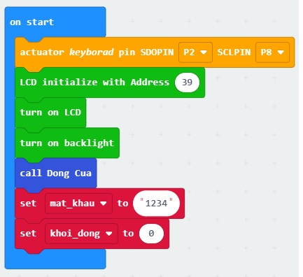 Cửa mật khẩu - Khai báo các thiết bị Cửa mật khẩu - Khai báo các thiết bị