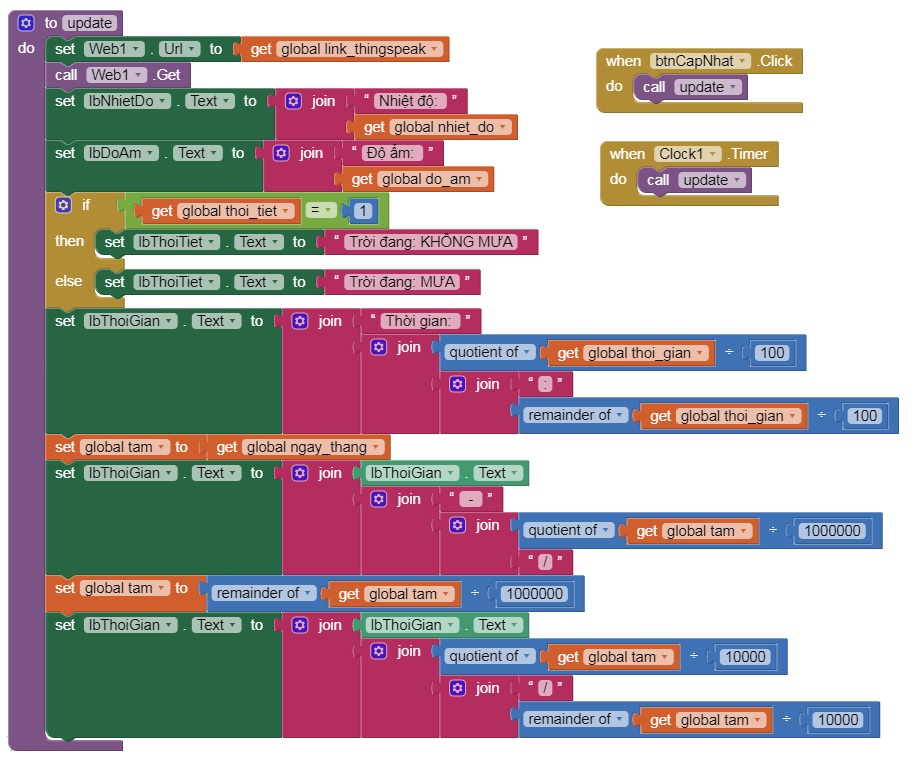Trạm khí tượng - lấy dữ liệu từ Internet trên App Inventor Trạm khí tượng - lấy dữ liệu từ Internet trên App Inventor