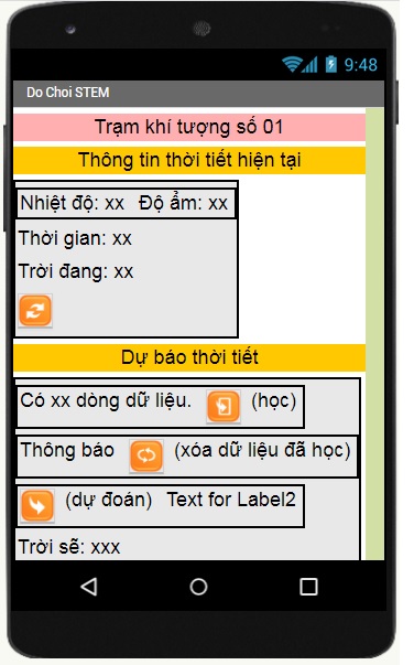 Trạm khí tượng - giao diện App Inventor version Trí tuệ nhân tạo Trạm khí tượng - giao diện App Inventor version Trí tuệ nhân tạo