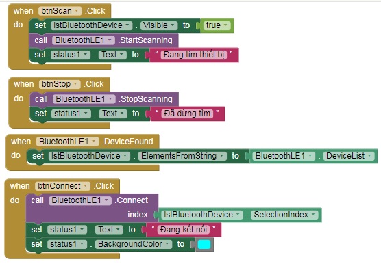 Kết nối bluetooth của Nhà thông minh trên App Inventor Kết nối bluetooth của Nhà thông minh trên App Inventor