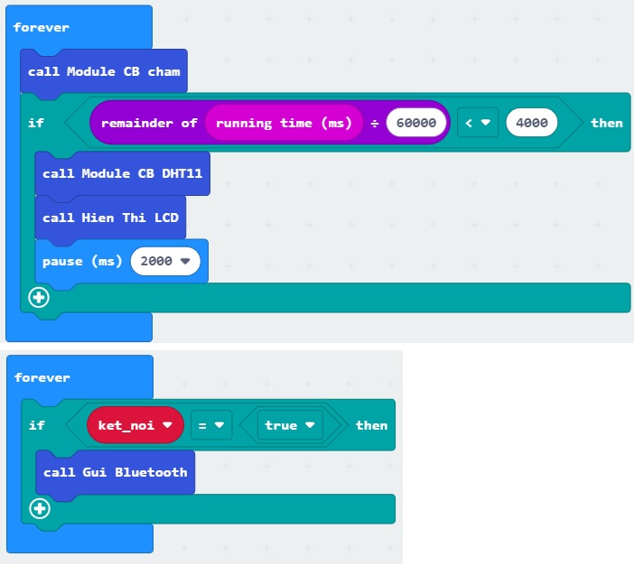 Chương trình chính của Nhà thông minh Smart Home - lập trình microbit Chương trình chính của Nhà thông minh Smart Home - lập trình microbit