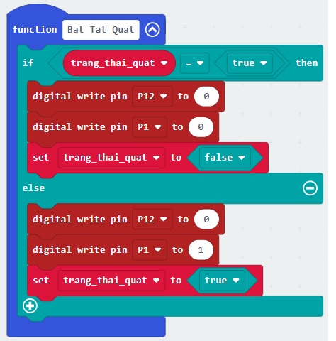 Nhà thông minh Smart Home - chức năng bật tắt quạt Nhà thông minh Smart Home - chức năng bật tắt quạt