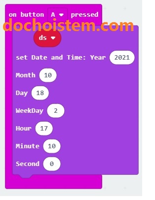 Đặt thời gian cho module thời gian thực DS1302 trong Lập trình microbit Đặt thời gian cho module thời gian thực DS1302 trong Lập trình microbit