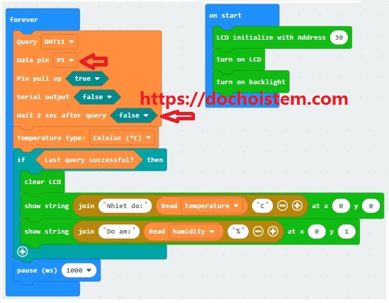 Đọc giá trị từ cảm biến độ ẩm DHT11 trong lập trình Microbit Đọc giá trị từ cảm biến độ ẩm DHT11 trong lập trình Microbit