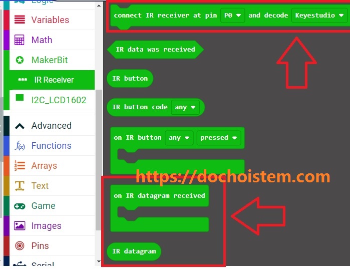 Các lệnh lập trình module nhận tia hồng ngoại trong Lập trình microbit Các lệnh lập trình module nhận tia hồng ngoại trong Lập trình microbit