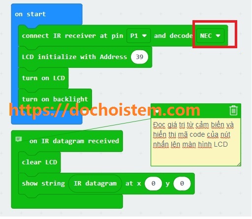 Đọc các giá trị nhận được từ remote hồng ngoại trong Lập trình microbit Đọc các giá trị nhận được từ remote hồng ngoại trong Lập trình microbit