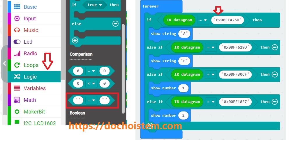 Lập trình Microbit điều khiển các sự kiện với các nút nhấn trên remote hồng ngoại Lập trình Microbit điều khiển các sự kiện với các nút nhấn trên remote hồng ngoại