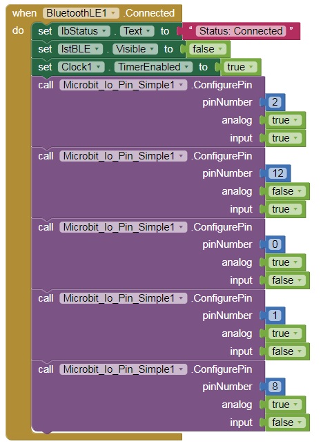 Khai báo các chân input và output trong App Inventor Khai báo các chân input và output trong App Inventor