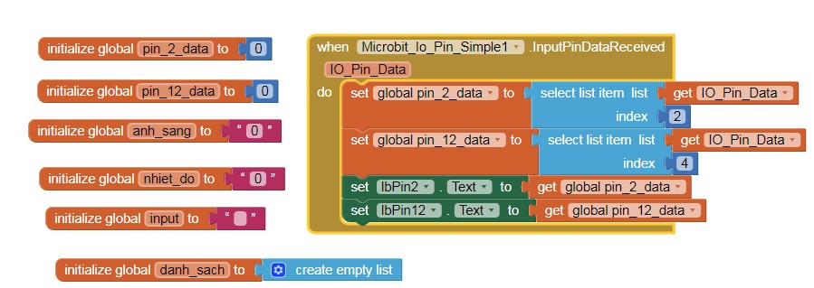 Khai báo các biến trong App Inventor Khai báo các biến trong App Inventor