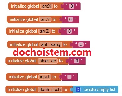 Khai báo các biến trong App Inventor Khai báo các biến trong App Inventor