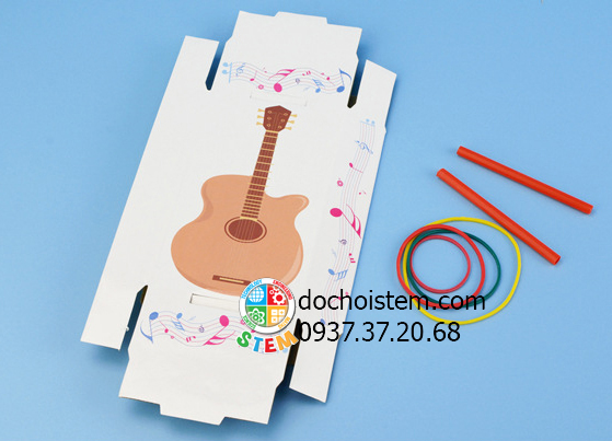 Đàn Guitar giấy - đồ chơi STEM - đồ chơi mô hình - đồ chơi lắp ráp