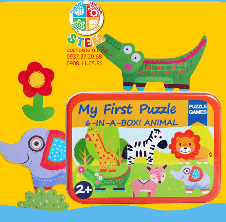 Bộ xếp hình 6 trong 1 - đồ chơi montessori giúp trẻ thông minh