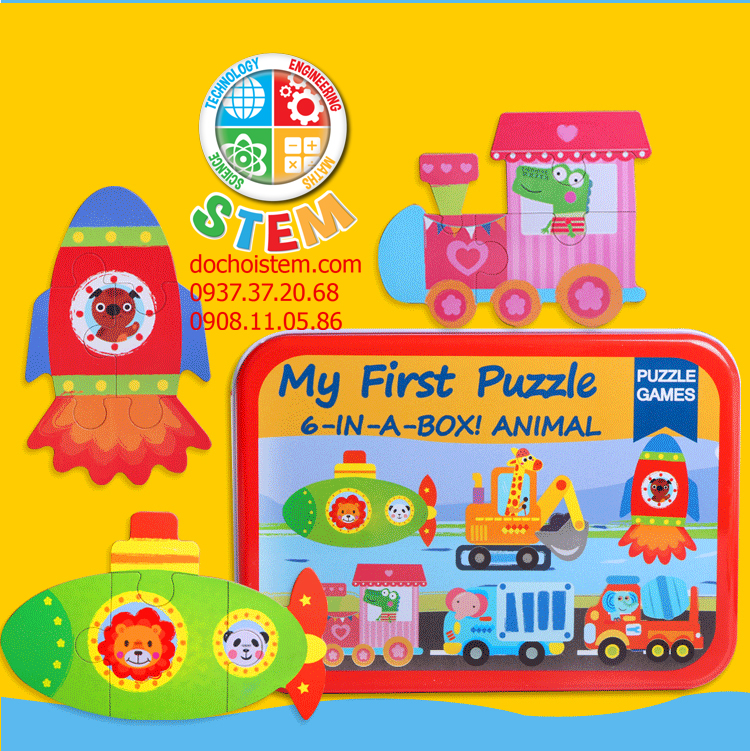 Bộ xếp hình 6 trong 1 - đồ chơi montessori giúp trẻ thông minh