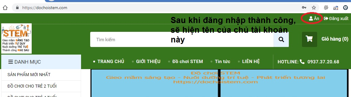 đăng nhập thành công