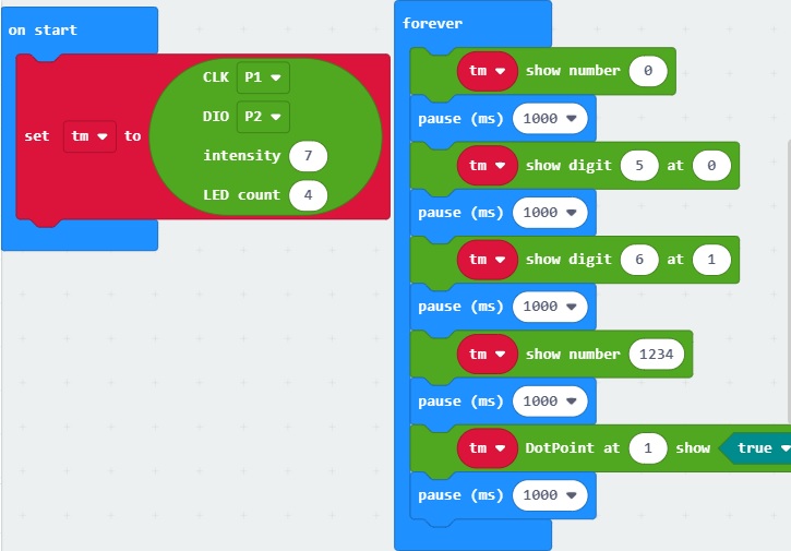 lập trình microbit TM1637 lập trình microbit TM1637