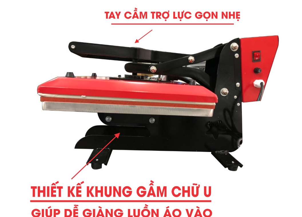 Máy ép nhiệt phẳng 38 x 38cm model mới lồng áo Máy ép nhiệt phẳng 38 x 38cm model mới lồng áo