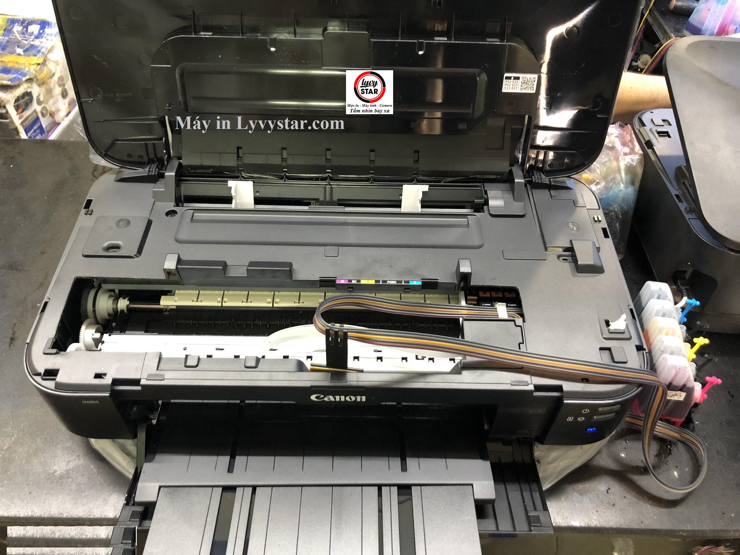 áp suất mực canon ix6860 không vao đủ sẽ gây tụt mực