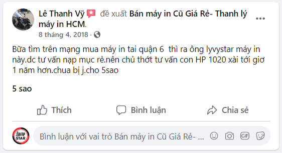 anh lê thanh vỹ quận bình tân mua máy in đánh giá tốt về mực in lyvystar
