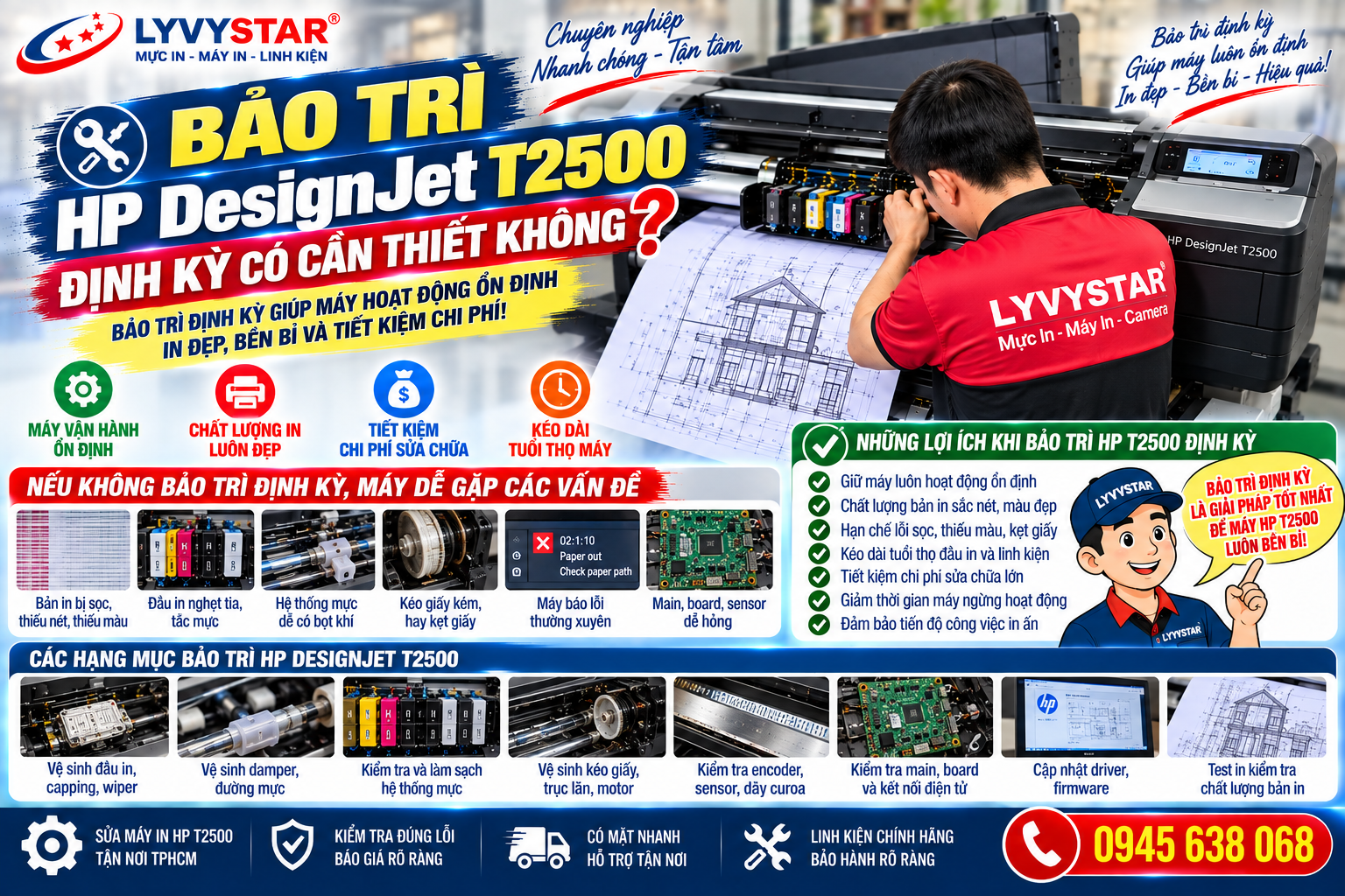 Bảo trì HP DesignJet T2500 định kỳ có cần thiết không? Bảo trì HP DesignJet T2500 định kỳ có cần thiết không