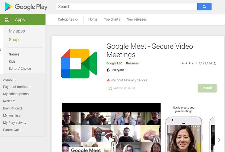 cách cài đặt google meet trên điện thoại