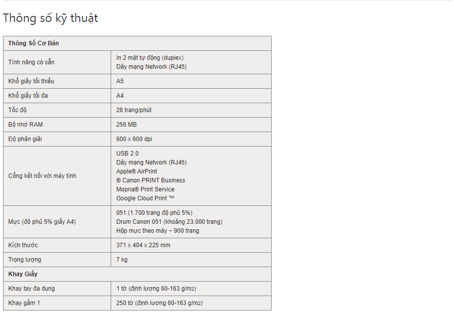 Máy in Laser Canon imageCLASS LBP161dn (In đảo mặt A4) Máy in Laser Canon imageCLASS LBP161dn (In đảo mặt A4)