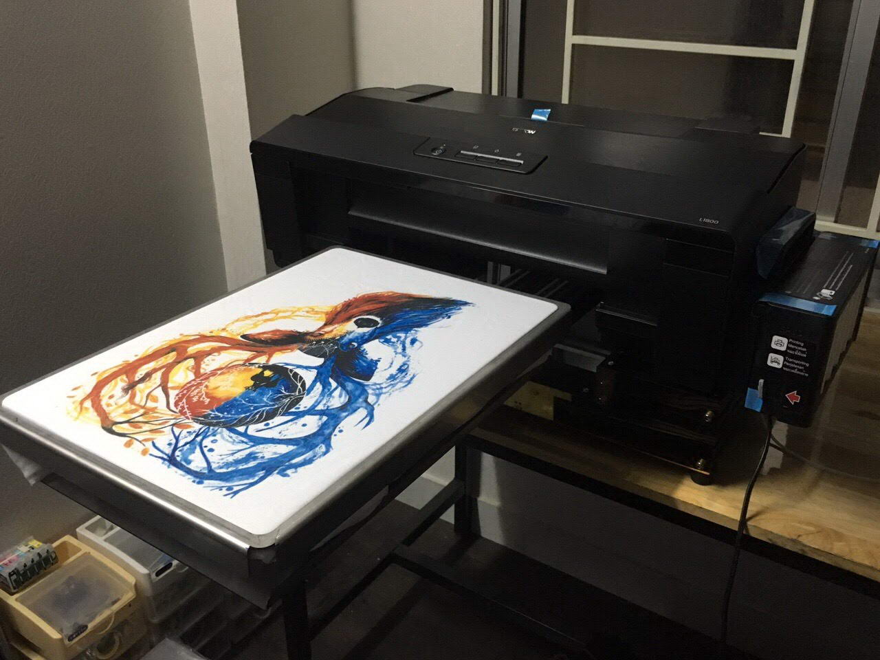 may in Epson L1800 in trên vải