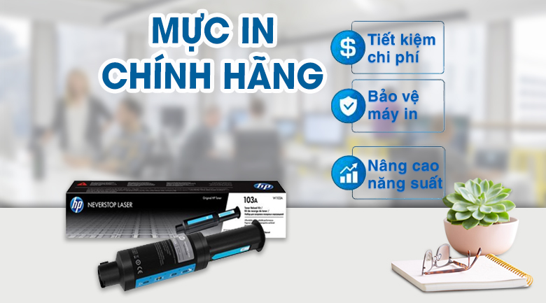 Mực hộp máy in HP 103A Blk Neverstop W1103A chính hãng Mực hộp máy in HP 103A Blk Neverstop W1103A chính hãng