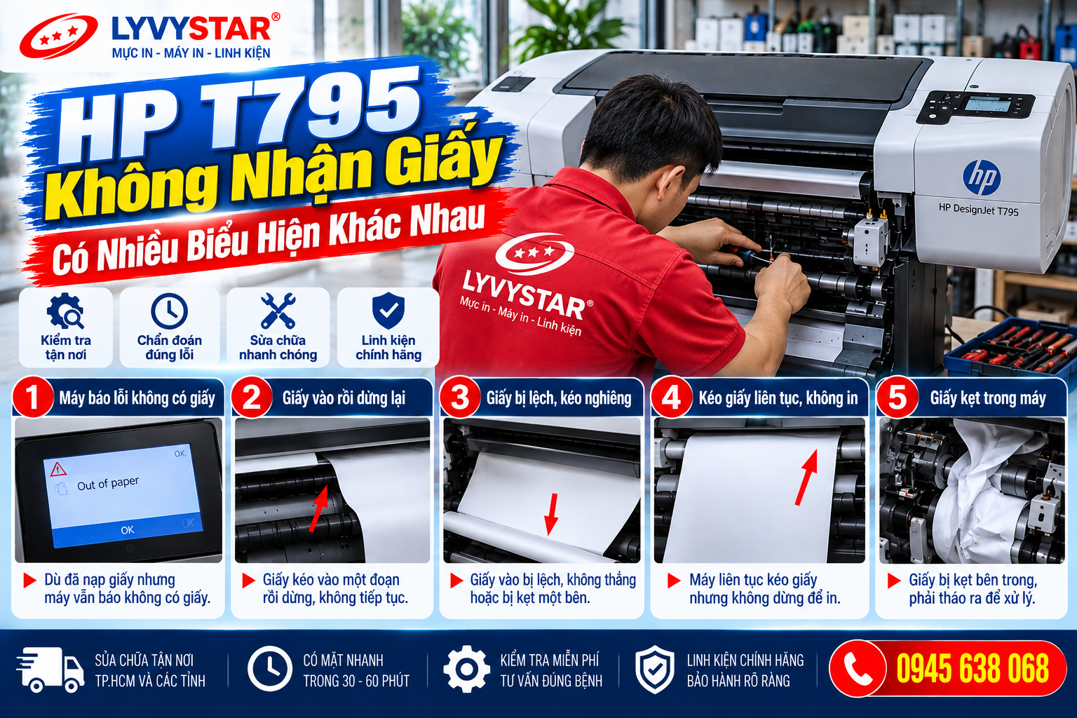 HP T795 Không Nhận Giấy Có Nhiều Biểu Hiện Khác Nhau HP T795 Không Nhận Giấy Có Nhiều Biểu Hiện Khác Nhau