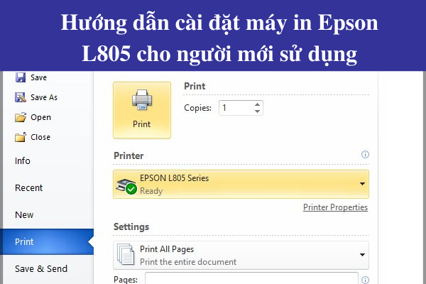 Có thể cài đặt máy in Epson L805 trên máy tính hệ điều hành nào?

