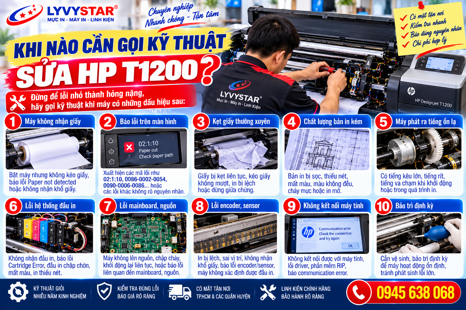 Khi nào cần gọi kỹ thuật sửa HP T1200? Khi nào cần gọi kỹ thuật sửa HP T1200?