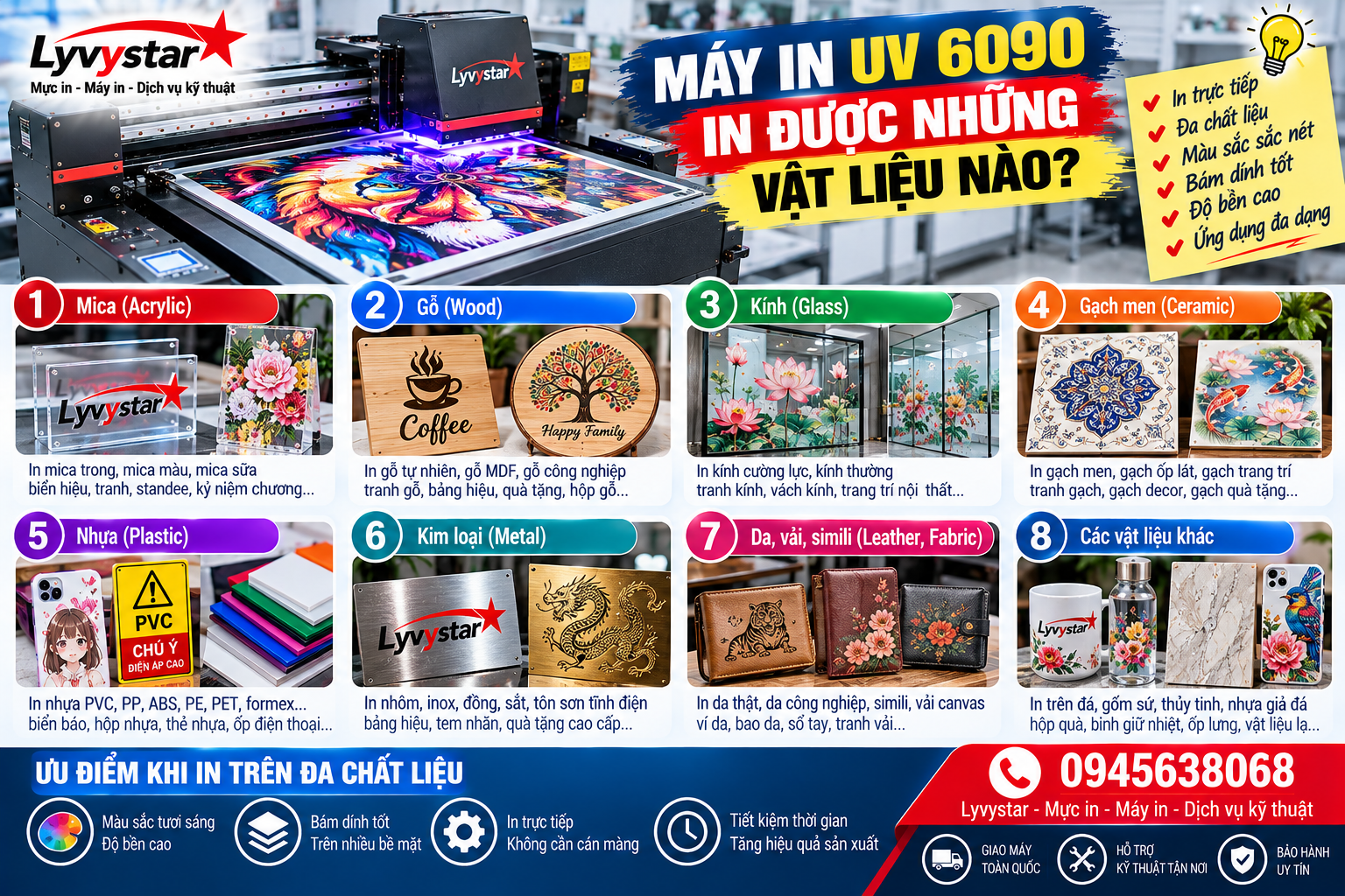 Máy In UV 6090 In Được Những Vật Liệu Nào Máy In UV 6090 In Được Những Vật Liệu Nào
