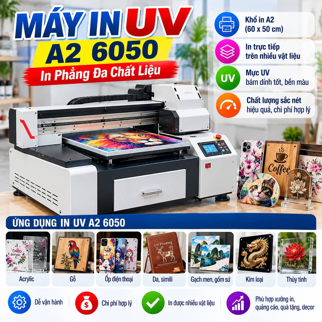 Máy in UV A2 6050 Máy in UV A2 6050