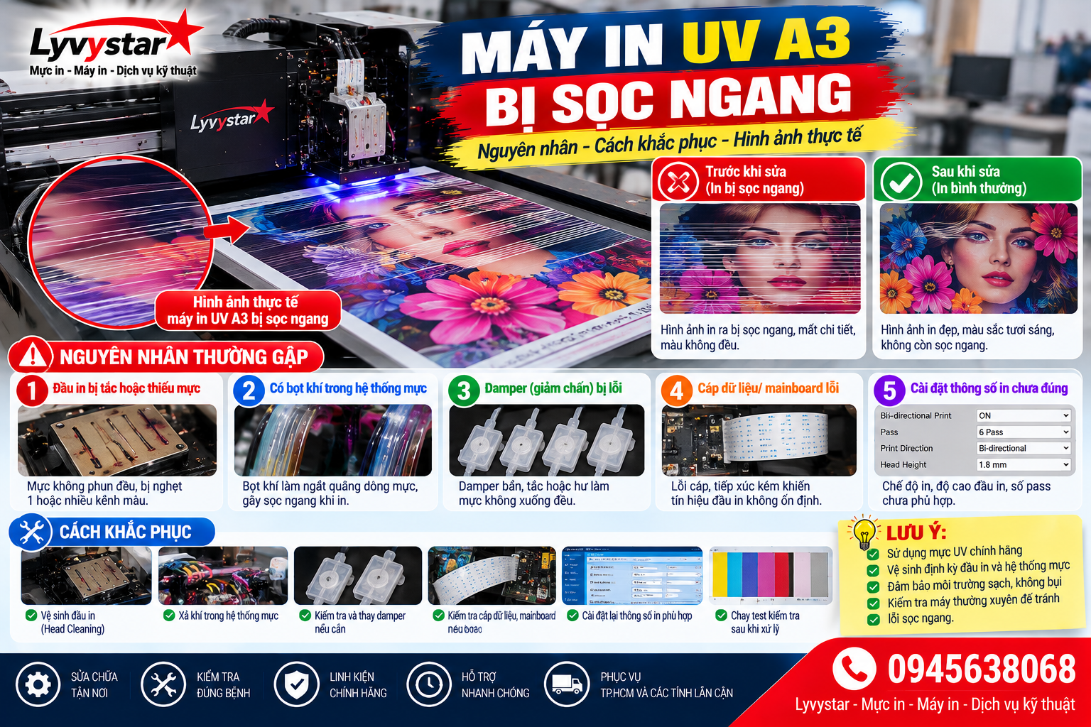 Máy In UV A3 Bị Sọc Ngang Máy In UV A3 Bị Sọc Ngang